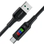 ايس فاست كابل شحن وبيانات C7-04 USB-A إلى USB-C سبائك الزنك مع شاشة