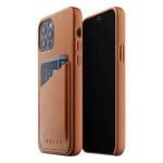Mujjo iPhone 12/12 Pro جراب محفظة جلد كامل - بني