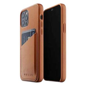 Mujjo iPhone 12/12 Pro جراب محفظة جلد كامل - بني