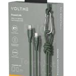 Voltme Powerlink Rugg Double Nylon Cable Type C to Lightning 3A / 1.2M Zinc- Alloy Connector Green
