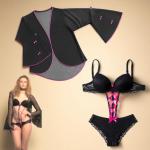 VIP Lace Lingerie Set with Sheer Kimono Robe