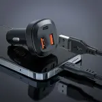 ايس فاست شاحن سيارة معدني B9 66W بثلاثة منافذ (2USB-A + USB-C)