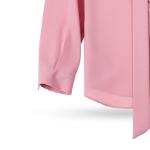 Women's Ruffle Front Blouse Long Sleeve and Neck Tie