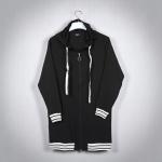 Women's Solid Zipper Front Drawstring Long Sleeve Hoodie