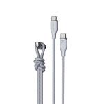 كابل فولت مي باورلينك رج – USB-C إلى USB-C، شحن سريع 60 واط، 3 أمبير، 1 متر، نايلون مضفر مزدوج، رمادي