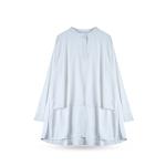 Women's Layered High-Low Tunic with Band Collar