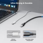 كابل Voltme Powerlink Rugg مزدوج النايلون - Type C إلى Lightning(3A / 1.2) - موصل من سبائك الزنك - أسود