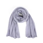 Chiffon and Cotton Scarf with Fine Stitch Edges - Purple