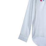 Women's Embroidered Tunic Shirt with Colorful Floral Chest Design
